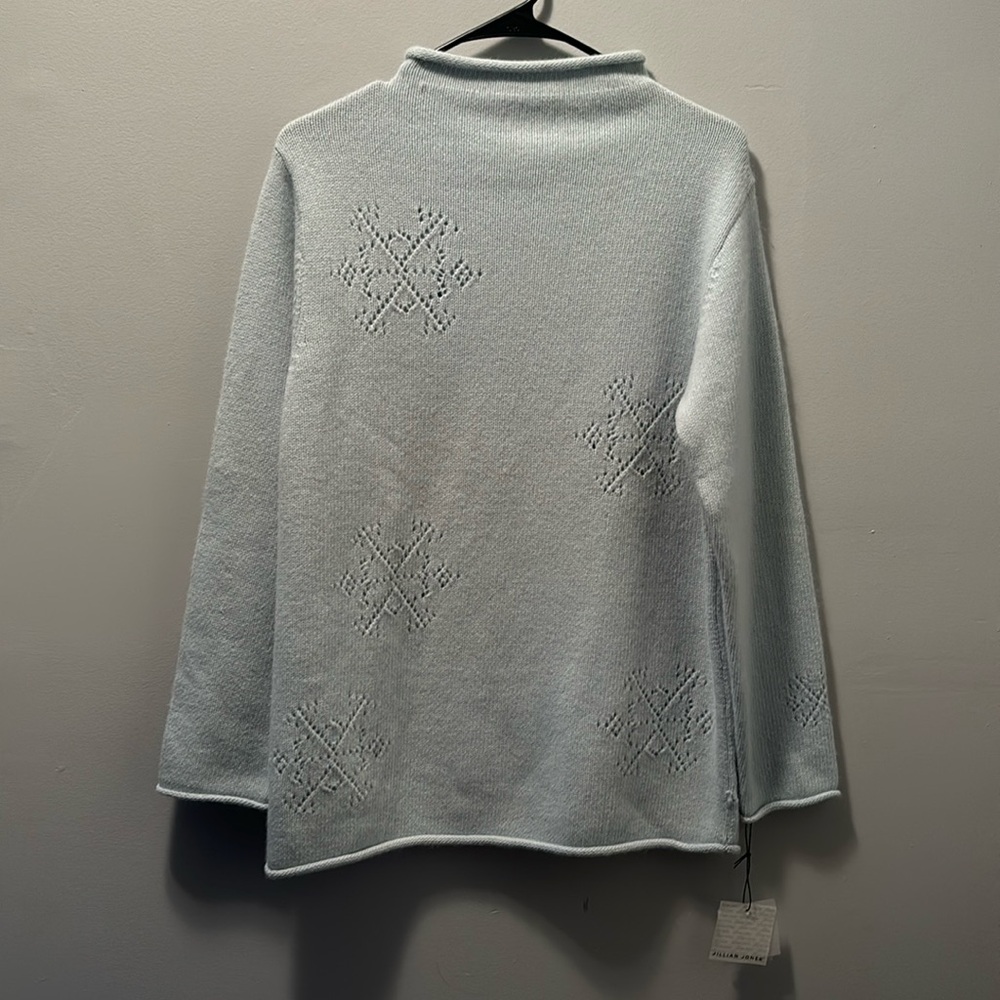 Women’s Jillian Jones Small Light Blue Sweater with Snowflake details
